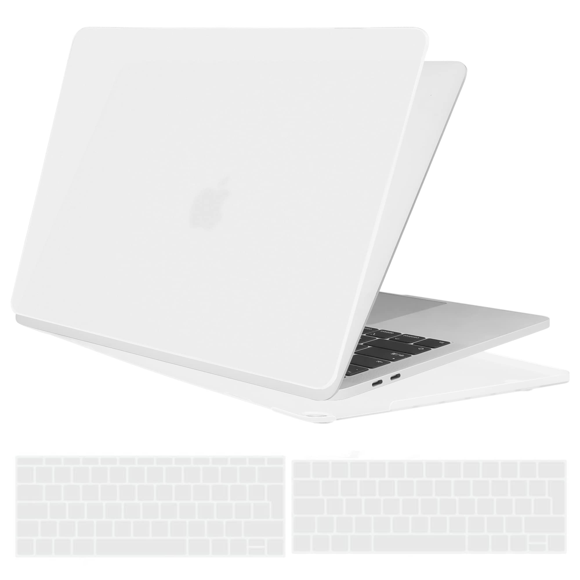 TECOOL Cover per MacBook Pro 13 Pollici 2016-2022 (M2 M1 A2338/A2289/A2251/A2159/A1989/A1706) Touch Bar, Custodia Rigida Ultraleggero Ultrasottile in Plastica e Copritastiera UE, Trasparente Opaco