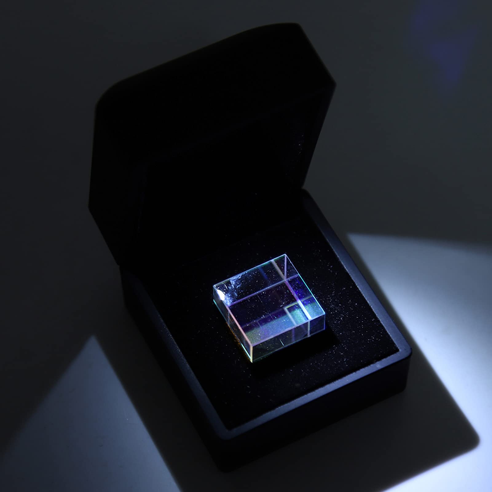 Oumefar 23x23x23mm Six Face Lumineux Lumineux Combiner Cube Prisme Vitrail Prisme pour Décoration Photographie Outil de Recherche