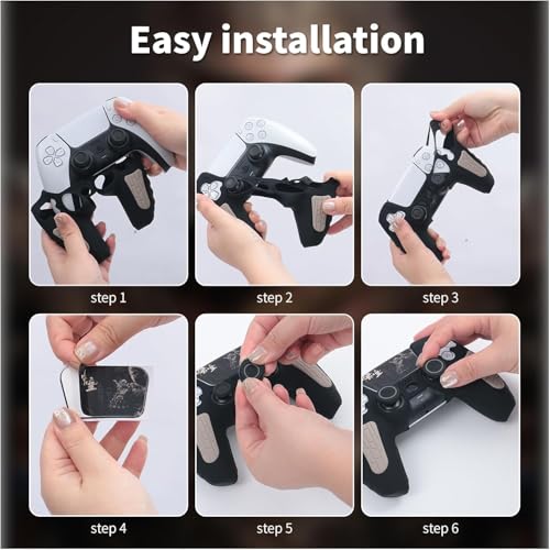 Image of Meyaar PS 5 Controller Cover Case, Anti-Slip Silicone Cover Skin Compatible with PS5 Dual Sense Controller with Thumb Grip Caps, Joystick Protectors (Grey)