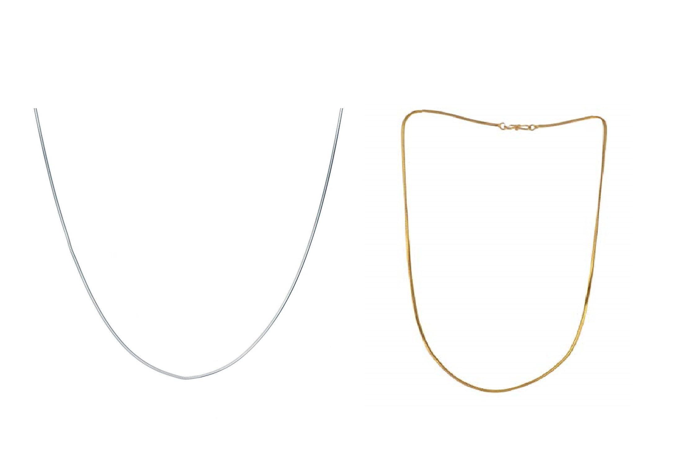 Chain Designer Golden and Silver Chain Thin Light Weighted Gold Plated Gold Chain For Girls Women Men Boys (Size-18 Inch) Pack of-2.