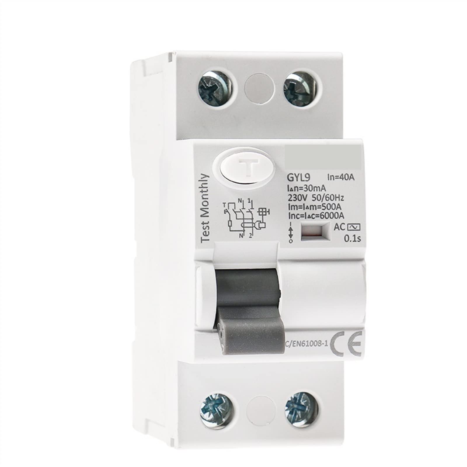 GYL9 AC typ RCCB elektromagnetyczny wyłącznik różnicowoprądowy AC ELCB 2-biegunowy 25 A 40 A 63 A 80 A 100 A RCD 30 mA 300 1 sztuka (2P 100A, 300mA)