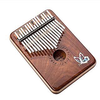 WGOEODI Piano à Pouce 17 Touches en Bois de Santal Kalimba, avec Motif Papillon, Housse Kalimba, Papillon - Les Beatles, Paul McCartney, John Lennon, RIngo Starr, George Harrison