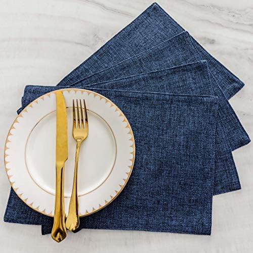 Home Brilliant Navy Blue Place Mats, Set of 4