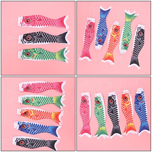 Yardwe 10 PCS Japonês Carpa Japonesa Bandeira de Peixe Com Bandeira de Peixe Carpa Japonês Windsock