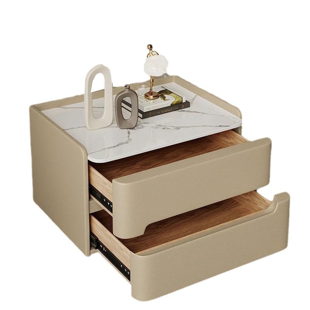 Table de chevet TUSUOD en velours crème meuble de rangement de luxe léger pour chambre