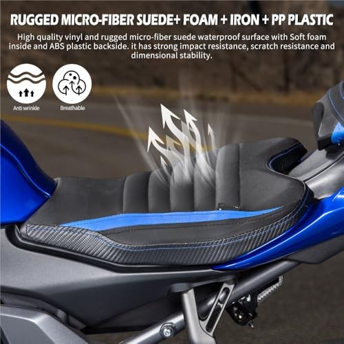 Asiento de moto ergonómico para YZF R7 cubierta trasera impermeable de pasajero 5