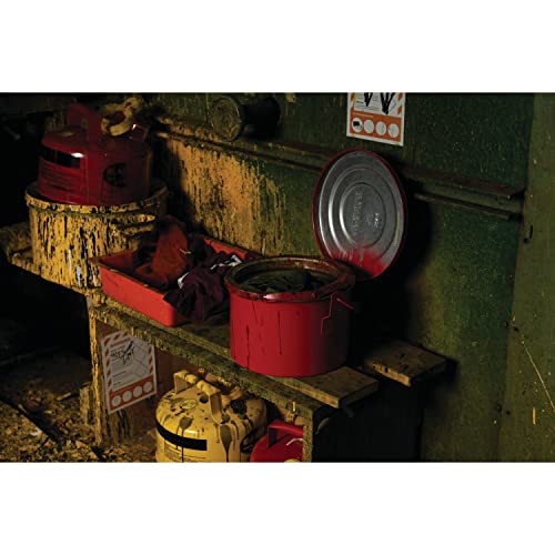 Image of Eagle B-604 Bench Galvanized Steel Safety Can, 4 Quart Capacity, Red