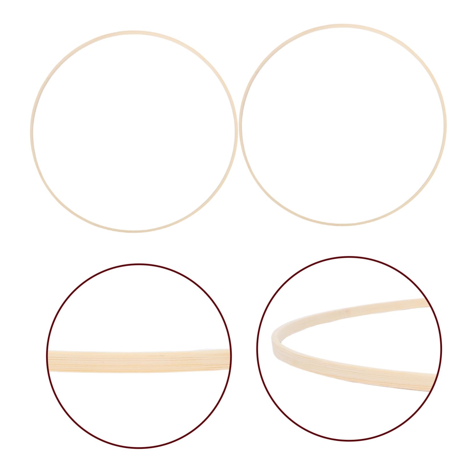 Anillos de Bambú Beige para Manualidades 40 Cm 10piezas, Diseño Ligero y Mantiene Forma, Ideales para Decoración Festiva y Colgantes de Macramé