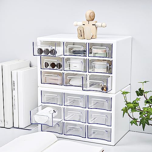 Desk Storage Organizer with 9 Drawers, ToyaJeco Stackable Desktop Craft Drawer Cabinet - Image 2