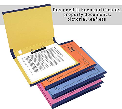 Image of DAHSHA 8 Pack Spring Files A4 Size Paper Folder Cobra File Document Organizer Certificates Holder- Color May Vary (35 x 26 x 3.5 cm)