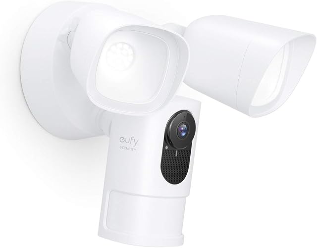 eufy security Floodlight Camera, 2K, No Monthly Fees, 2,500 Lumens, Weatherproof, Built-in AI, 2-Way Audio, Non-stop Power (Existing Outdoor Wiring Required, Weatherproof Junction Box Included)