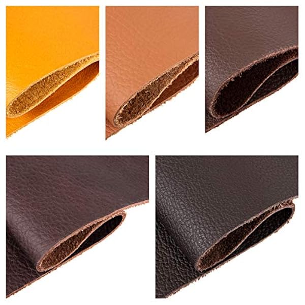 Recortes de cuero - restos de cuero marrón, restos de cuero, tamaños grandes, ideal para bolsos, zapatos, reparaciones, decoraciones, manualidades, 0,8 kg, tamaño A0