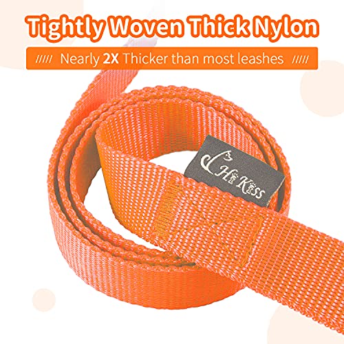 Image of HIKISS Long Dog Leash Obedience Recall Training Agility Lead with Thickening Material for Large Dog - 15ft 20ft 30ft 50ft 100ft Training Leash(Orange 20ft)