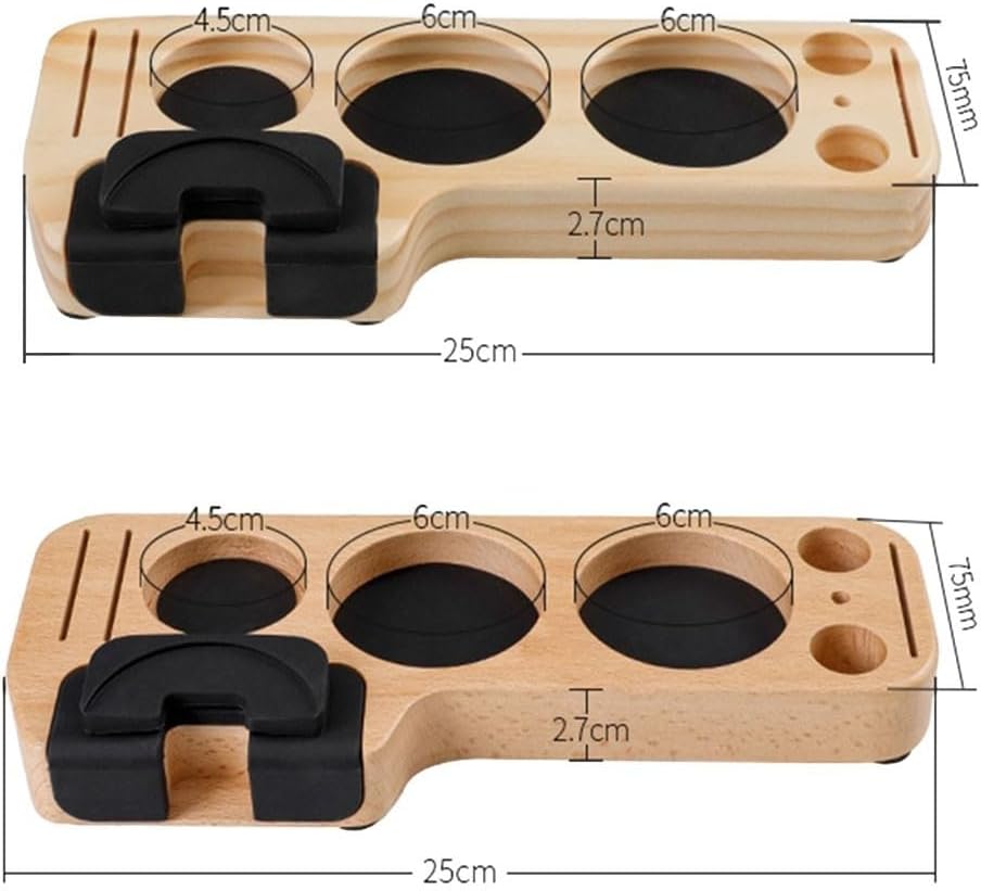 Coffee Tamper Station, Wooden Espresso Tamping Station Espresso Tool Organizer Wood Portafilter Holder For Coffee Tamper for Coffee Bar(Beech wood)