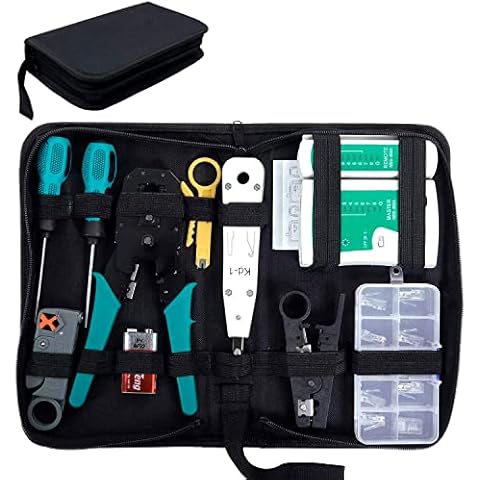 SGILE Pro 12-in-1 Network Repair Kits Computer Maintenance Lan Cable Tester Mobile Device Repair Set Cover