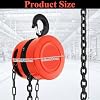YAYODS Chain Hoist 1 Ton 2200 lb Capacity 10 ft Manual Chain Hoist with G80 Load Chain, Chain Fall Hoist for Warehouse Building Automotive Machinery, Red
