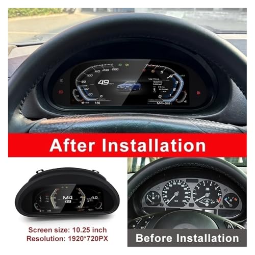 Tablero digital BMW E46 con interfaz dinámica LCD y personalización de esferas 4