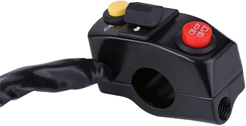 Miniatura 3 de Keenso Interruptor de control del manillar de la motocicleta de 78", 3 en 1 de la bocina de giro alto y bajo, negro