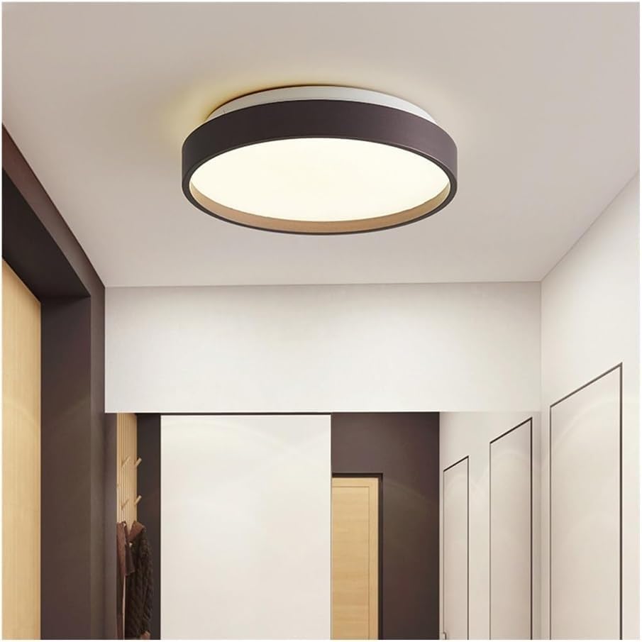 Nordic Minimalism Ceiling Light Fixtures, LED Stepless Dimming Round Flush Mount Ceiling Lamps, Acrylic Lamp Shade Ceiling Lighting Fixtures, for Kitchen, Bedroom & Living Room(Brown,45CM)