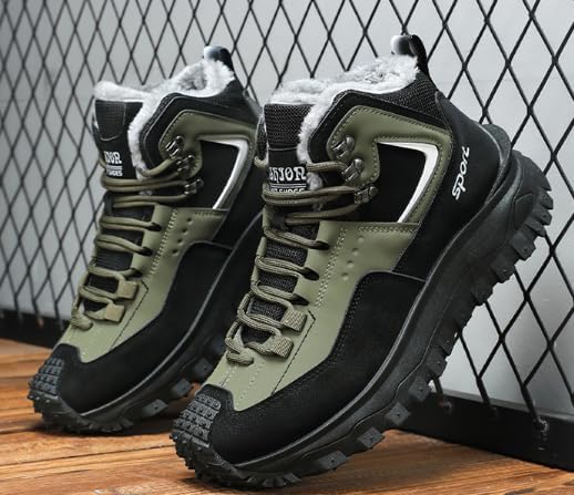 Safe Work Orthotic Hiking Boots, Anti-slip and Durable Steel Toe Boots, Men's Stylish Casual Lace-up Snow Boots