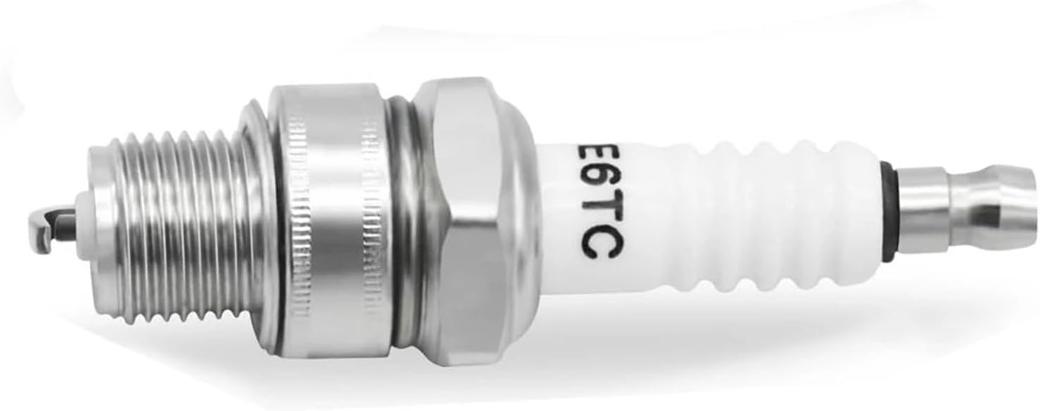 Motorcycle Spark Plug E6TC BP6HS Compatible with Ya-ma-ha PW50 PW80 PW60 LT50 LT80 50cc-150cc ATV Quad Moped Scooter Go Kart Dirt Bike(E6TC-1PC)
