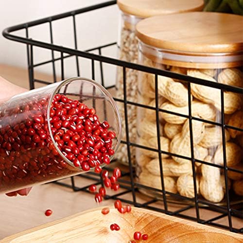 FOCCTS 12Pcs Small Glass Jars with Bamboo Lids, 150ML Kitchen Storage Jars Silicone Ring for Airtight Sealing Perfect for Grains, Seeds, Salt, Pepper, Spices(95 x 55 x 55mm)