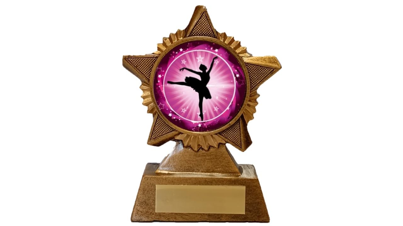 Troshow Antique Gold Ballet Premier Star Trophy 120Mm Heavy Resin Dance Award Free Engraving -Troshow1-Good