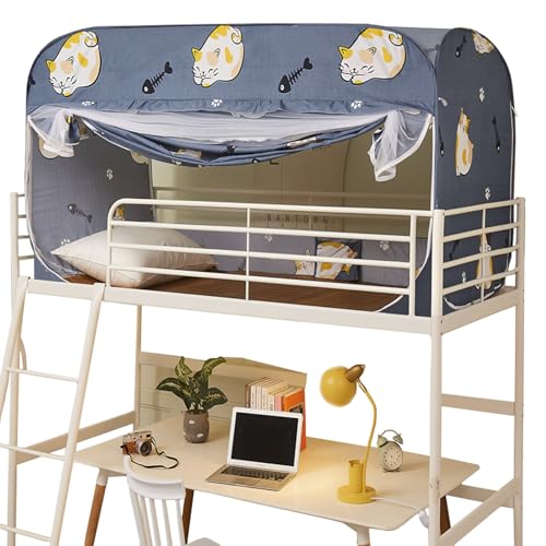 蚊帳 ワンタッチ蚊帳 かや 学生寮 上段と 下段蚊帳 学生蚊帳 シングルベッド 室内カーテン ベッドテント プライバシーテント 3ドアデザイン 通気性 遮光 防虫 防蚊 防塵 多機能 幅約90*長さ約190*高さ約110cm cat 90*190*100c