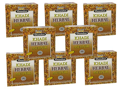 Goofin’s khadi Herbal Mehndi – Pack of 8 (640g, Brown)