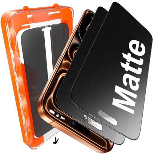 Image of UniqueMe for iPhone 17 Pro Max Matte Privacy Screen Protector - 6.9 inch | 2 Pack,Anti-Spy,Smooth Matte Finish,9H+ Tempered Glass,Anti-Glare, Anti-Fingerprint, Bubble Free, Easy to Install