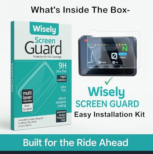Image of Wisely Pack 2 - Premium Screen Guard for NEW KTM 390 ADVENTURE X 2025 Bike - TFT 5-Inch Display Digital Meter Protector - HD Clear, Full Cover - Easy Installation Kit - Adventure390 Accessories