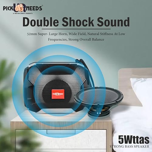 Image of Pick Ur Needs Wireless Rechargeable Mega Bass Portable Bluetooth Speaker | Water Proof | Splash Proof | Premium Speaker Compatible with All Mobile Phone (Black)