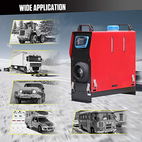 5KW 12V Detachable Diesel Air Heater All-in-One Fuel Air Parking Heater with Golden LCD Switch and English remote control for Truck Motor Boat Trailer