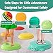 HAPATOYS Sensory Stepping Stones for Kids - 5Pcs No-Slip Turtle Jumping Stones for Toddler Balance Skills & Obstacle Course Coordination, Sensory Toys for Indoor & Outdoor Play for Kids