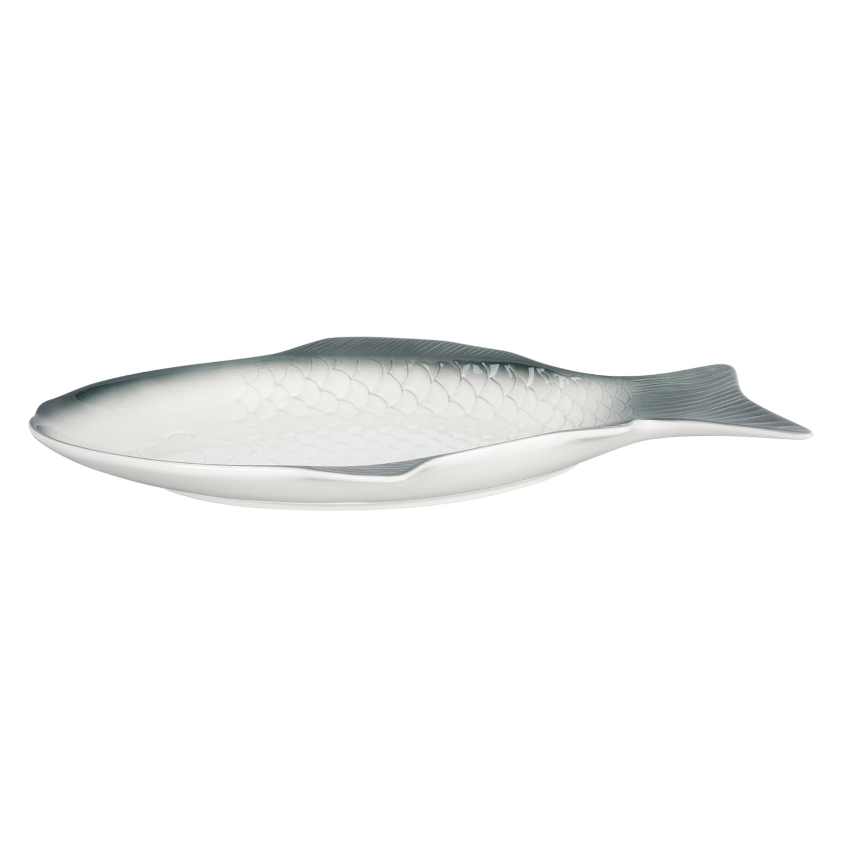Mikinona Plato de Pescado de Cerámica 38 Cm Verde Intenso para Cocinar al Vapor Resistente al Calor para Uso Doméstico y Restaurante Serviobra Platos Grandes para Mesa