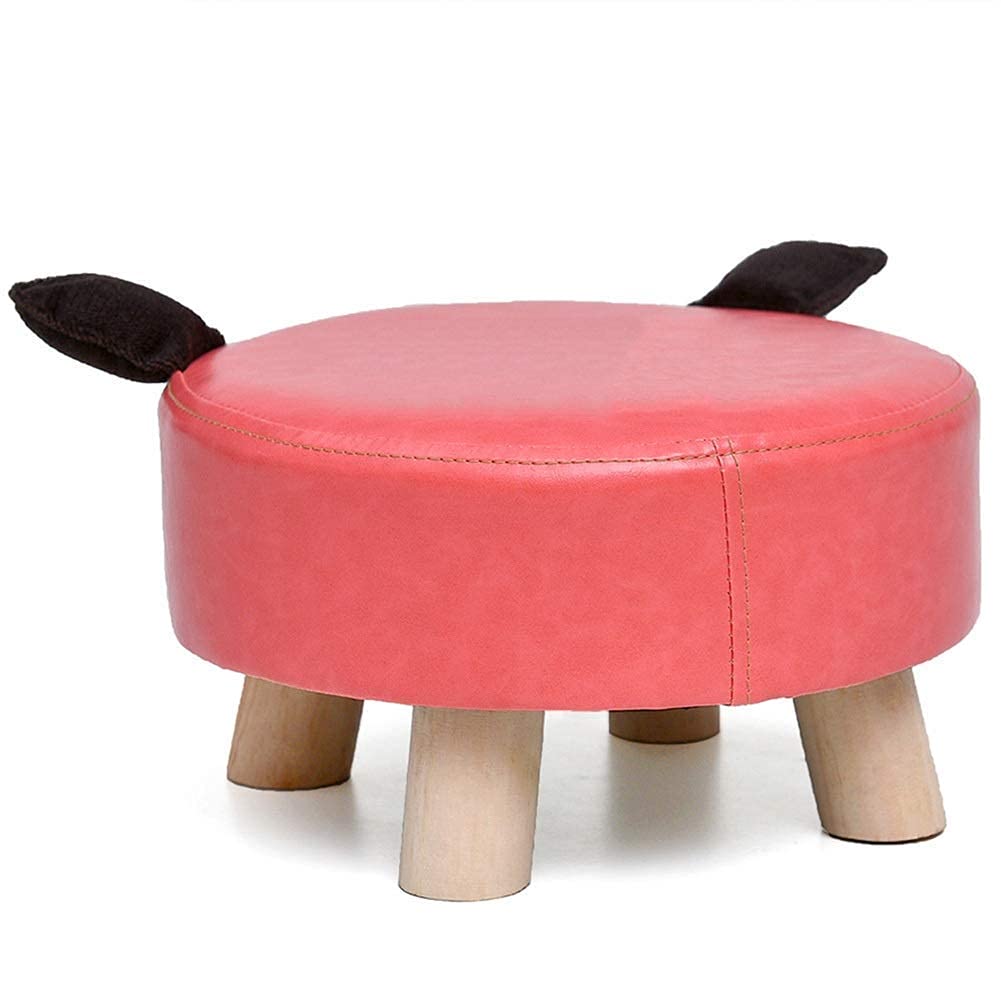Siège d'appoint circulaire rose en bois pour soulager les jambes