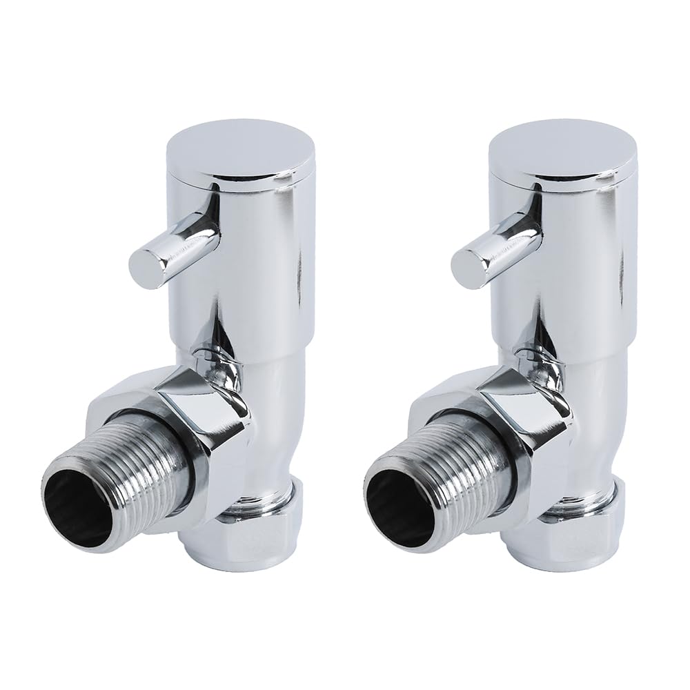 Milano Chrome Angled Radiator Heated Towel Rail Valves