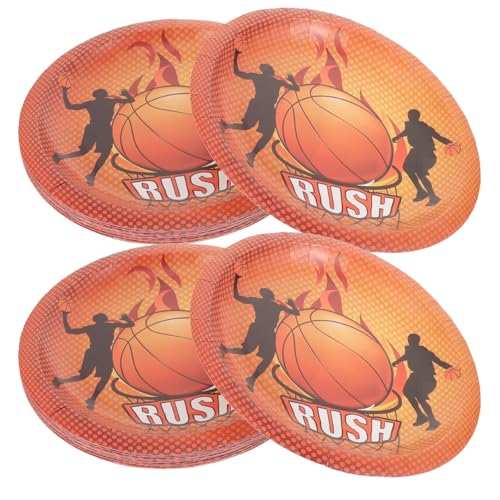 HOMSFOU 40 Unidades de Platos de Postre de Papel Motivos de Baloncesto, para Celebraciones y Fiestas Temáticas Deportivas