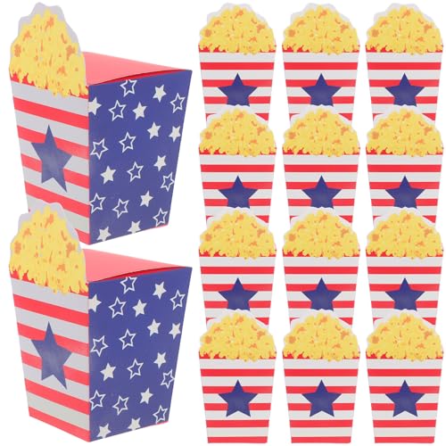 Boîtes à popcorn anti-gaspillage pour fête américaine sans vaisselle à nettoyer