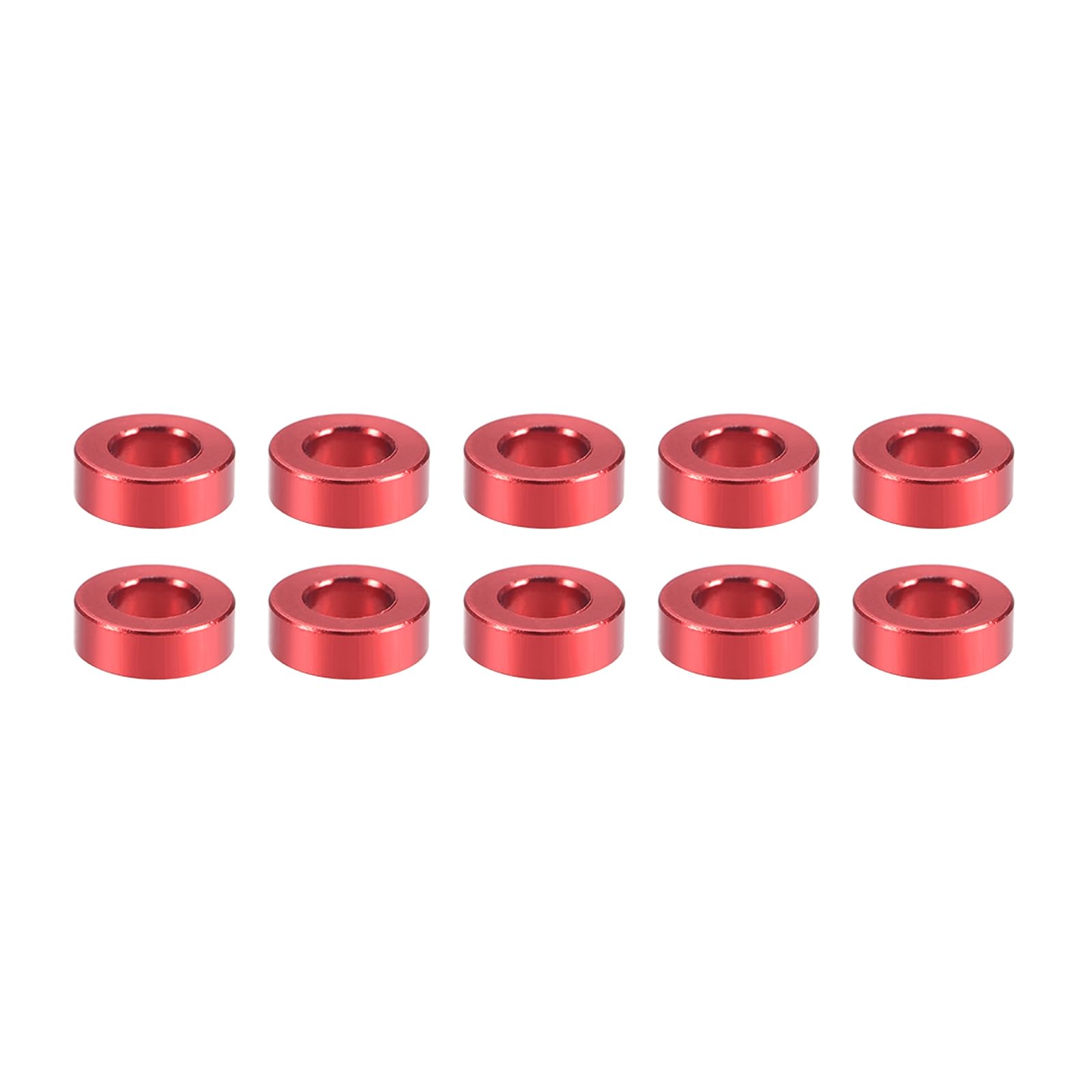 YOKIVE 10 Pcs Standoff Spacer, Aluminum Round Straight Spacer, Red, 2mm
