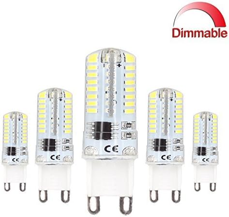 G9 Led Bulb SMD 3014 64 Dimmable Led Crystal Bulb Lamps 3 Watt AC 220V Equivalent to 40W Halogen,Supper Bright Energy Saving LED Capsule Bulbs Cool White Pack of 5