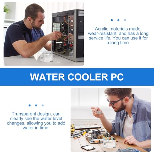 Tanque de agua para refrigeración PC de acrílico cristalino Mikikit con soporte para CPU 3
