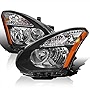 Spec-D Tuning Black Headlights Compatible with Nissan Rogue 2008-2013 L+R Pair Head Light Lamp Assembly