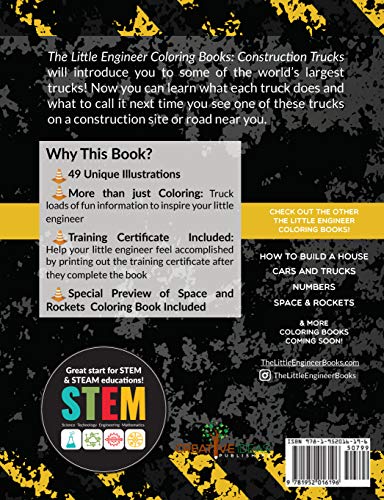 The Little Engineer Coloring Book - Construction Trucks: Fun And Educational Construction Truck Coloring Book For Preschool And Elementary Children #TOP1