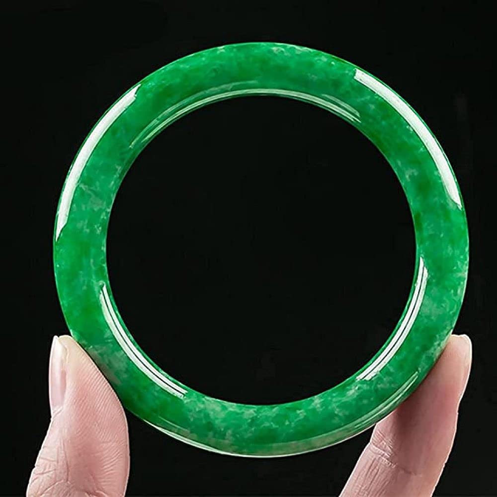 SANSWUNIU Jade Armreif Damen 52mm - Natürlicher Jadeit Armband Mit Geschenkbox