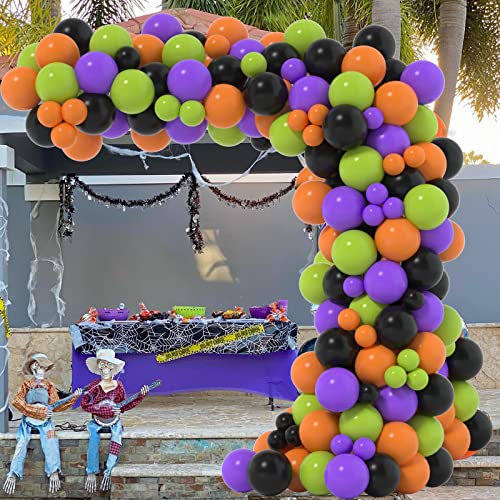 Janinus Halloween Balloons Arch Garland Kit 120 Pack With 5 Inch 12 Inch Latex Balloons Balck Orange Purple Green Balloons For Happy Halloween Decorations #TOP3