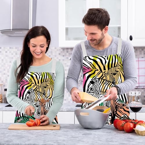 Tablier de serveuse multicolore idéal pour le nettoyage de la maison et le bar