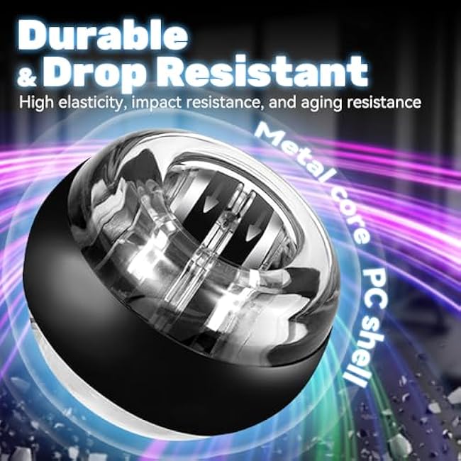 Vital Wrist Ball, Vital Wrist Ball Exerciser, Adjustable Resistance for Strengthening Fingers, Torqueball Hand Exerciser with Counter, Includes Wrist Strap, For Office, Rehab & Fitness