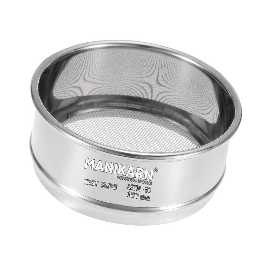MANIKARN Test Sieve Dia 4 inch 180 micron Stainless steel Lab Sieve (ASTM No. 80)