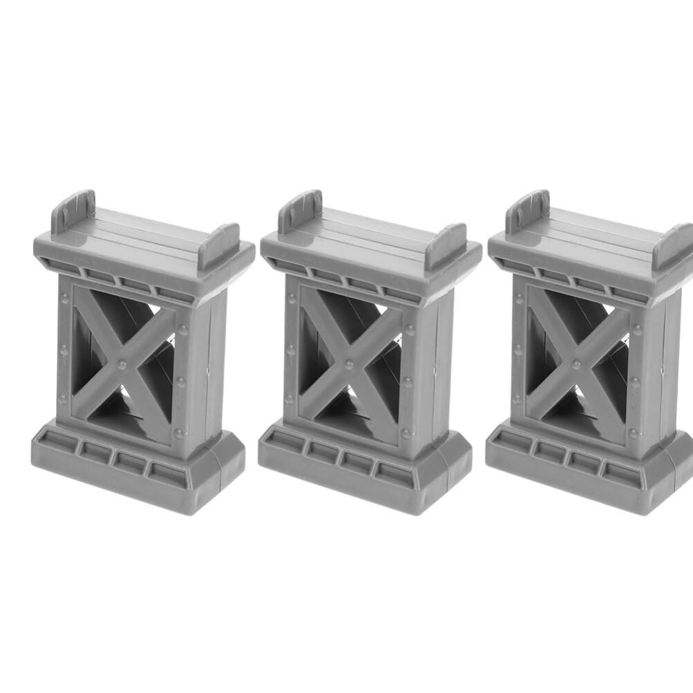 NUOBESTY 3pcs Train pier Playing Bridge pier Toy Simulation Train Bridge pier Decorative Train Bridge pier Playing Bridge pier Model DIY Train Bridge pier Bridge Support Plastic Bracket arc